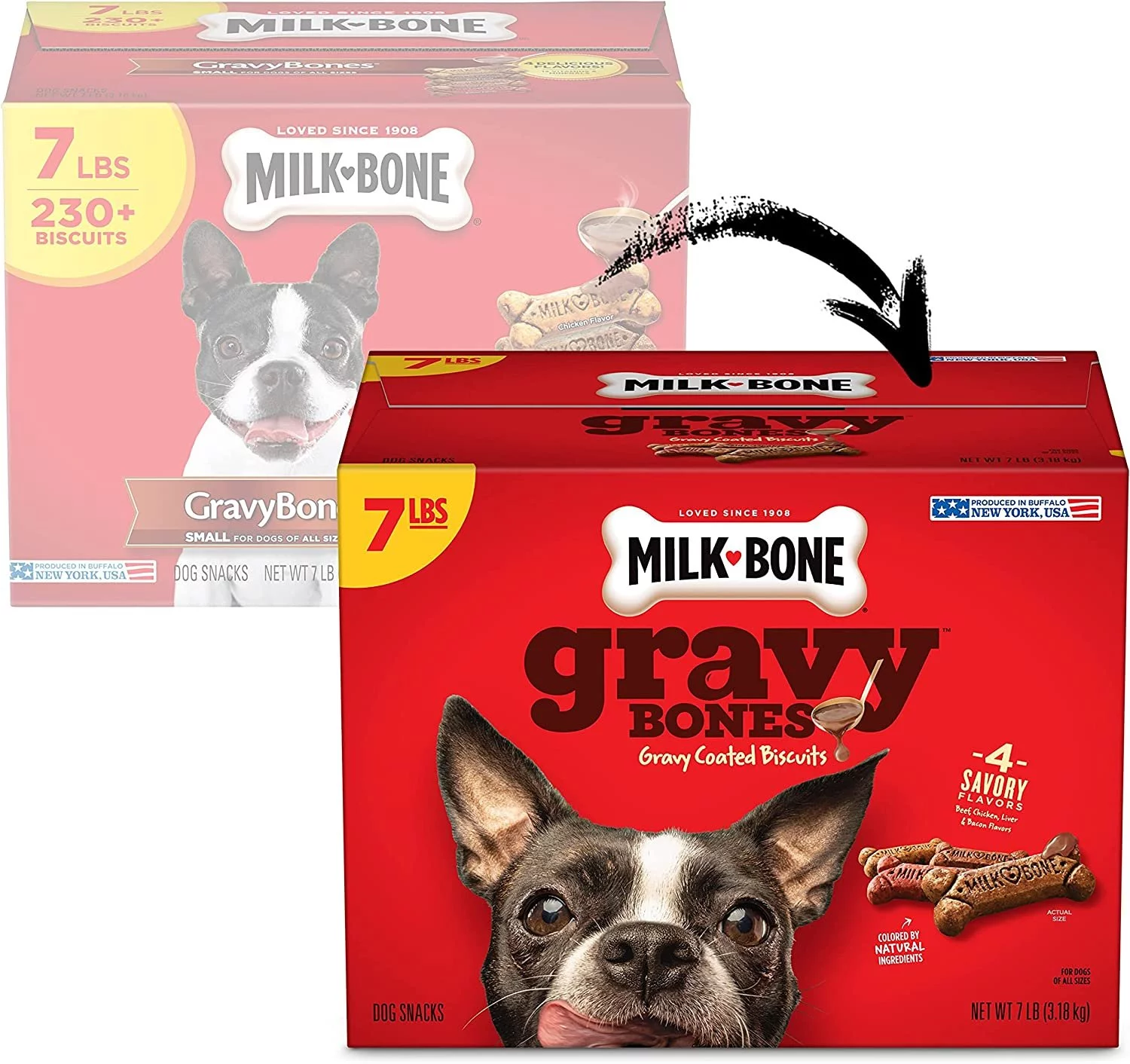 Milk-Bone Gravy Bones Dog Treats with Savory Meat Flavors, 7 Pounds