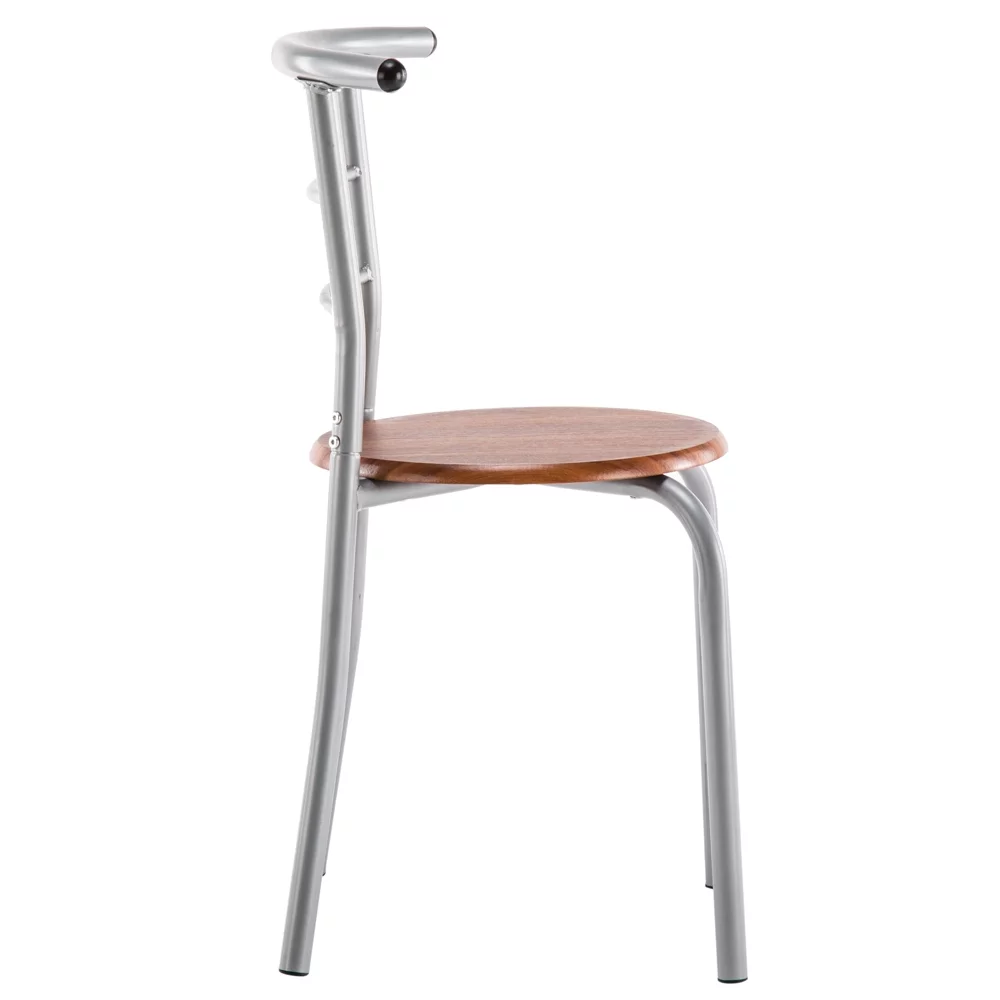 3PCS Dining Table Set 2 Chairs Wood Metal Kitchen Breakfast Living Room Furniture