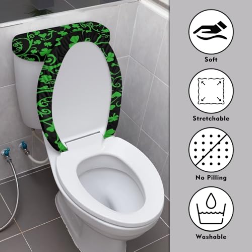 Christmas Bow Bell Toilet Tank Lid Cover and Toilet Seat Lid Cover 2 Pcs Set Toilets Covers with Elastic Cloth Fits Most Toilets Tanks & Lids