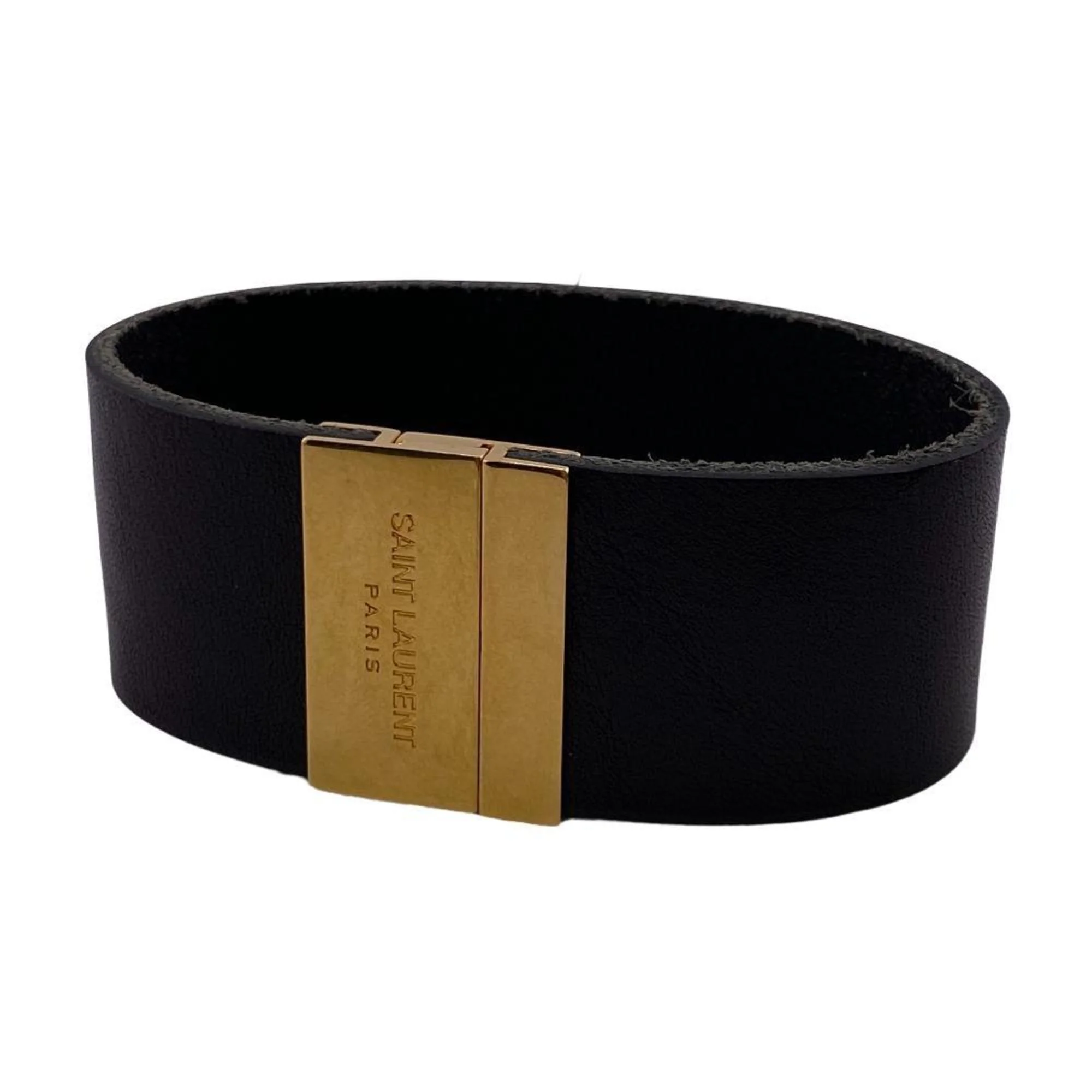 Pre-Owned Yves Saint Laurent SAINT LAURENT PARIS Saint Laurent Paris bangle black ladies (Good)