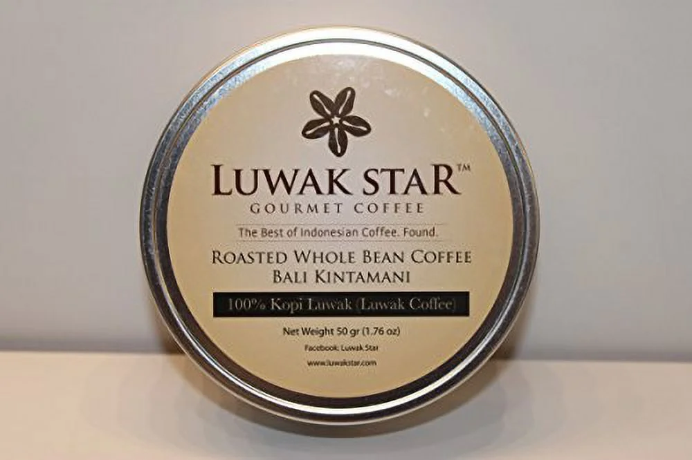 Luwak Star Gourmet Coffee Gift Set, 100% Arabica Sumatra Gayo and Bali Kintamani Luwak Coffee, Whole Beans, Medium Roast, 100 Gram (0.22 Lb), Roasted in the U.S.