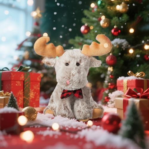 Apricot Lamb Toys Moose Plush Gray Reindeer Stuffed Animal Soft Cuddly Perfect for Child （Gray Reindeer ，8 Inches