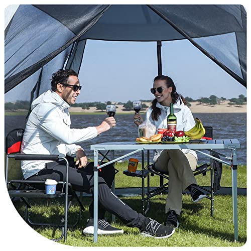 KingCamp Camping Table Folding Portable Table Aluminum Roll Up Lightweight Foldable Large Camp Table for Indoor Outdoor Picnic Backyard, 53.5