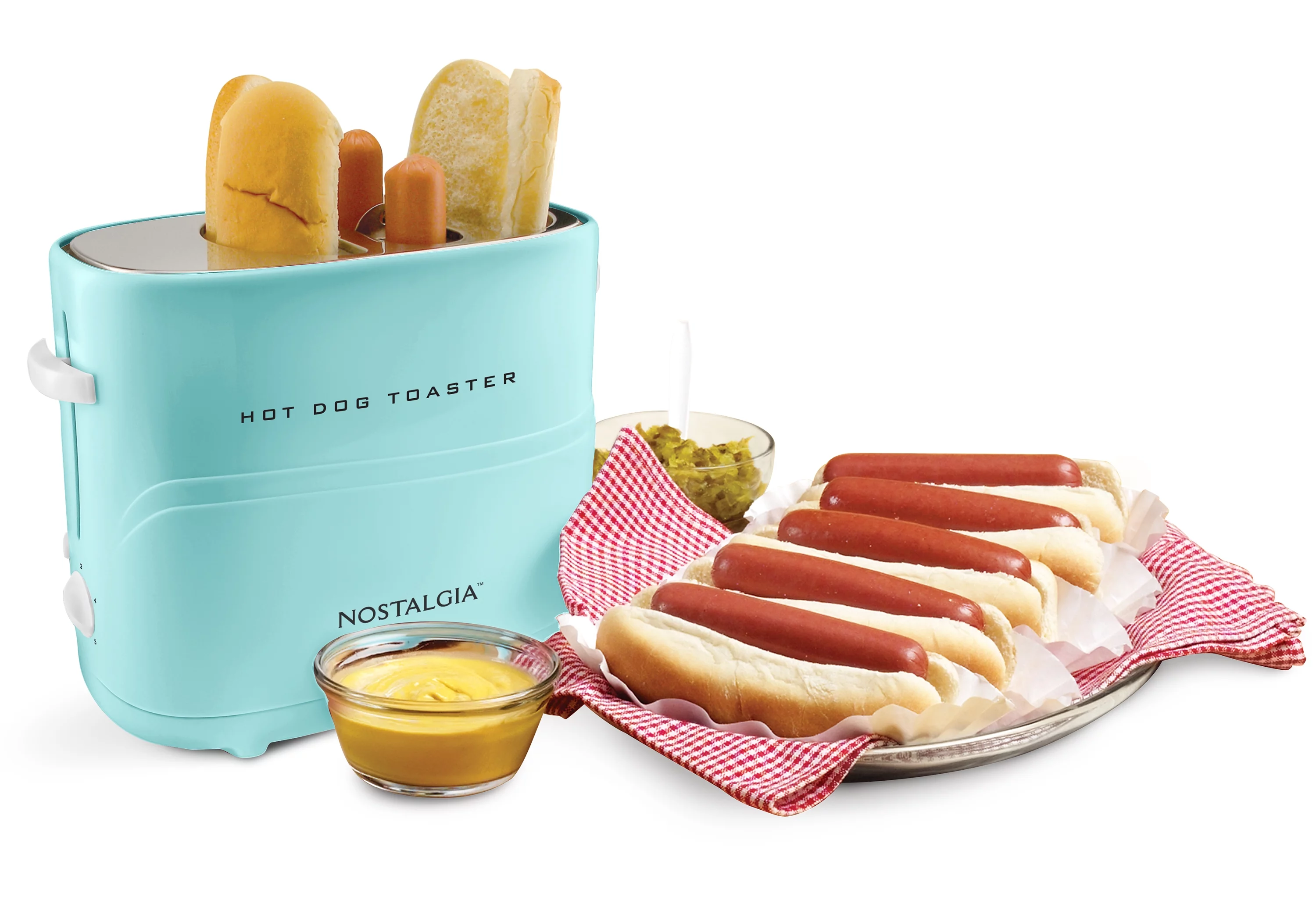 Nostalgia HDT600 Hot Dog Toaster, Aqua