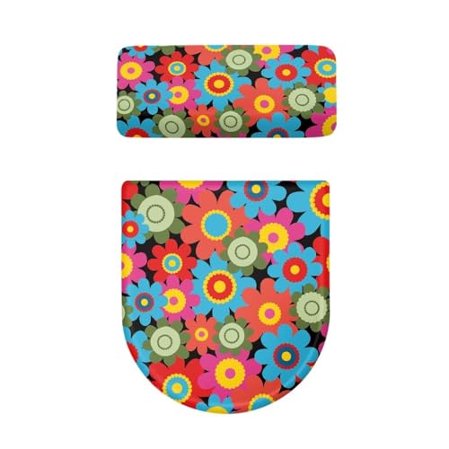 Christmas Bow Bell Toilet Tank Lid Cover and Toilet Seat Lid Cover 2 Pcs Set Toilets Covers with Elastic Cloth Fits Most Toilets Tanks & Lids