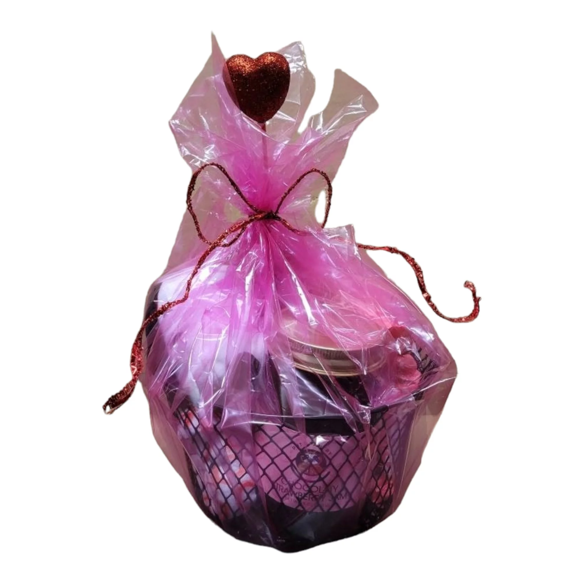 Mothers Day Snoopy Kisses Bundle, 1 heart Snoopy plush, 1 9 oz bag of Hersheys chocolate dipped strawberry kisses, 1 9 oz bag of Hersheys milk chocolate meltway kisses, 1 18 oz jar of Putts Pantry...