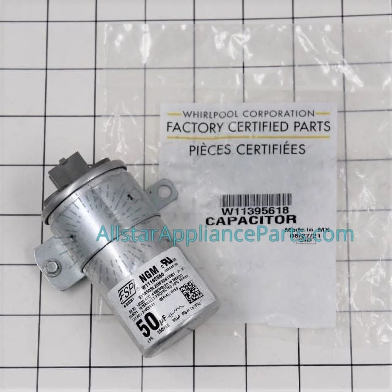 Whirlpool Washing Machine Capacitor W11395618