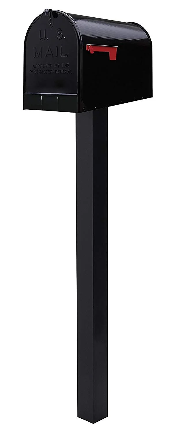 Gibraltar Mailboxes Stanley Extra Large, Steel, Post Mount Mailbox, Black, ST200B00