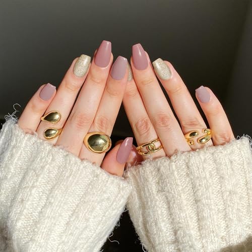 Semi Cured Gel Nail Strips-Easy Apply Christmas Gel Nail Stickers Holiday Semi Cured Manicure Strips with Sparkling Xmas Designs (Classic Yule)