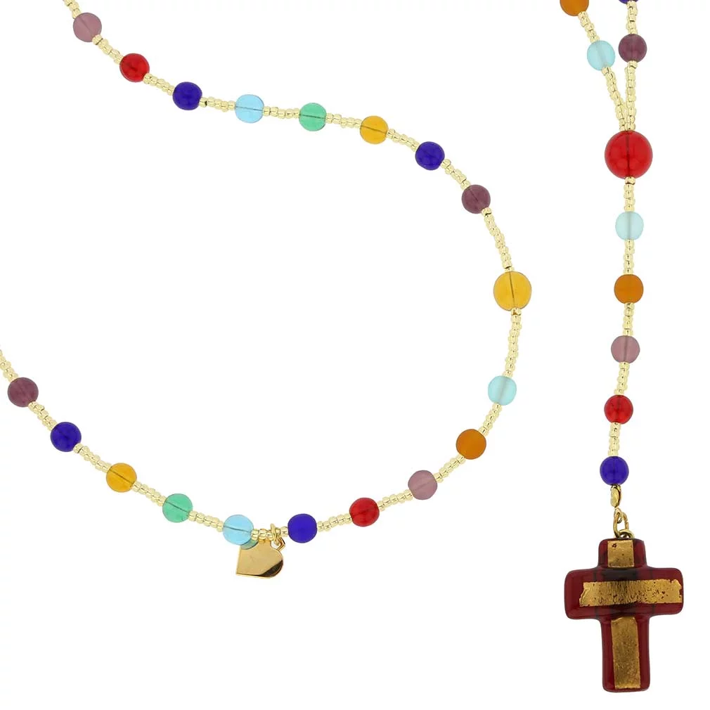 GlassOfVenice Murano Glass Italian Rosary - Ruby Red