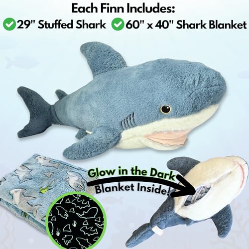 Shark Stuffed Animal with Blanket Inside: 3-in-1 Pillow, Blanket, and Friend - Lovable 29
