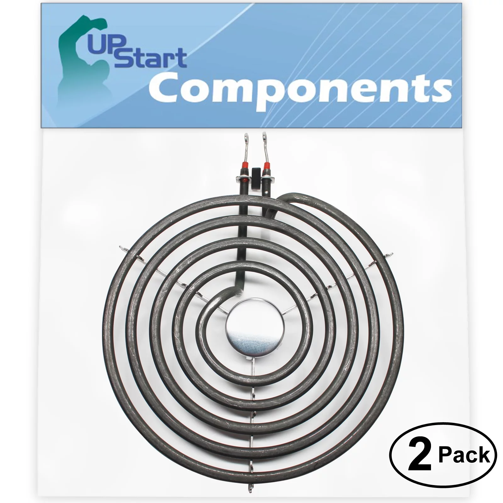 2-Pack Replacement for KitchenAid KERI500EWH3 8 inch 5 Turns Surface Burner Element - Compatible with KitchenAid 9761345 Heating Element for Range, Stove & Cooktop