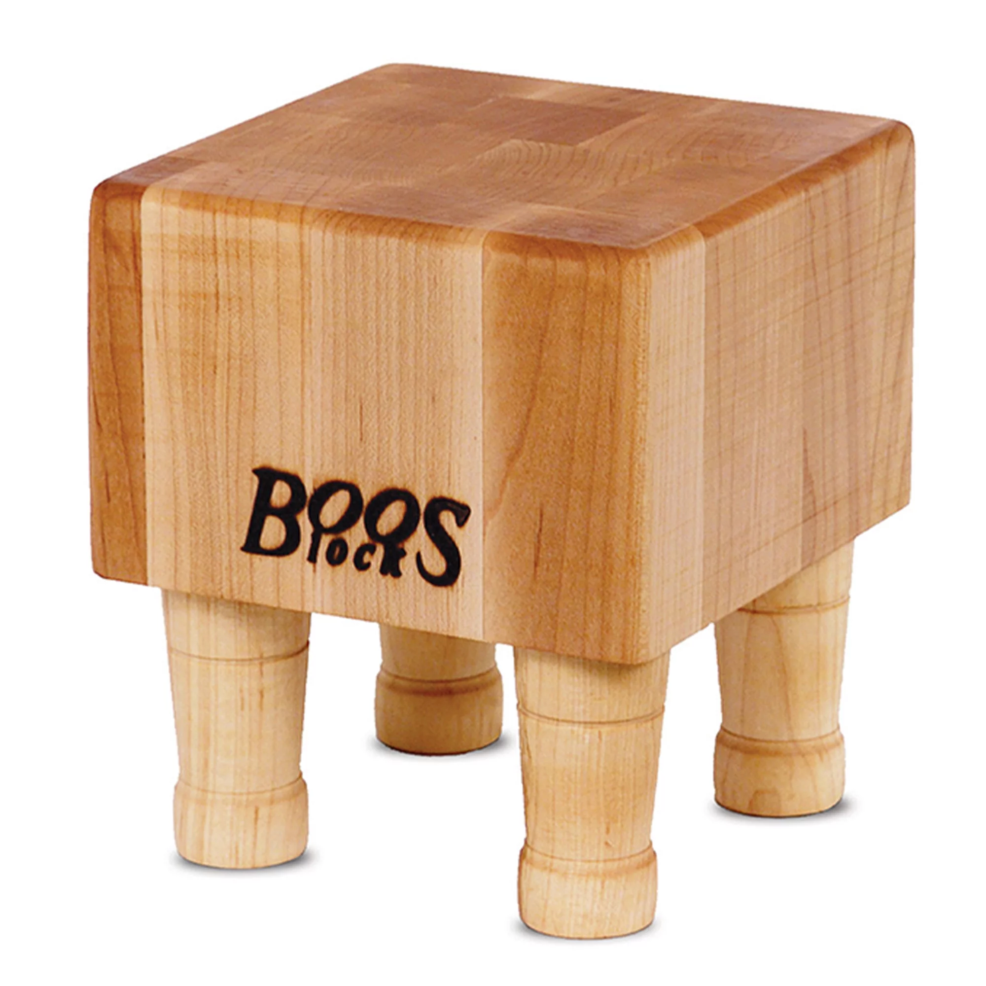 John Boos Medium Maple Wood Cutting Board with Feet for Kitchen, 6” x 6”
