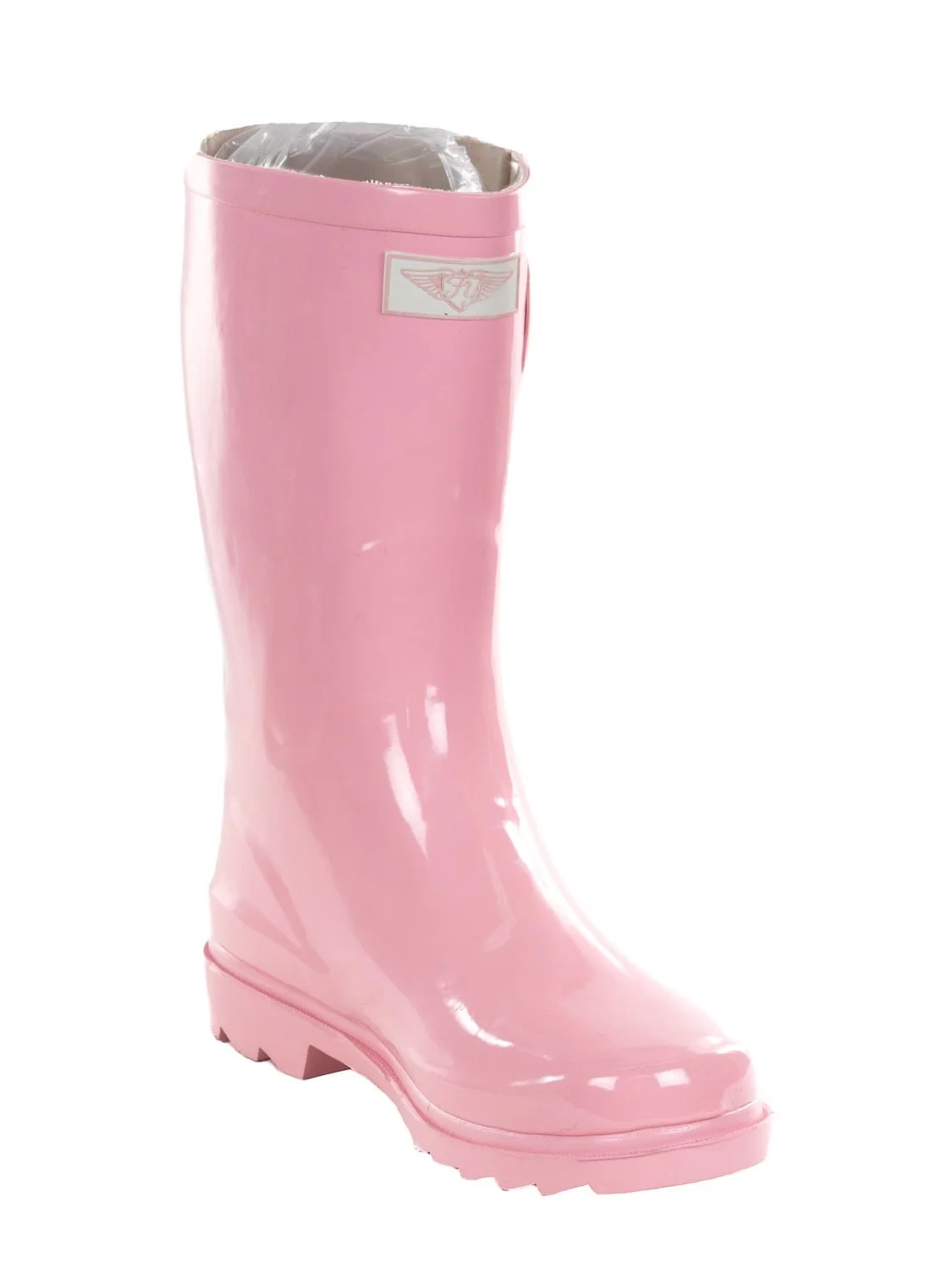forever young women's pink rubber 11-inch mid-calf rain boots