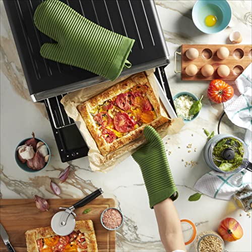 KITCHENAID Ribbed Soft Silicone Oven Mitt 2-Pack Set, 7.5