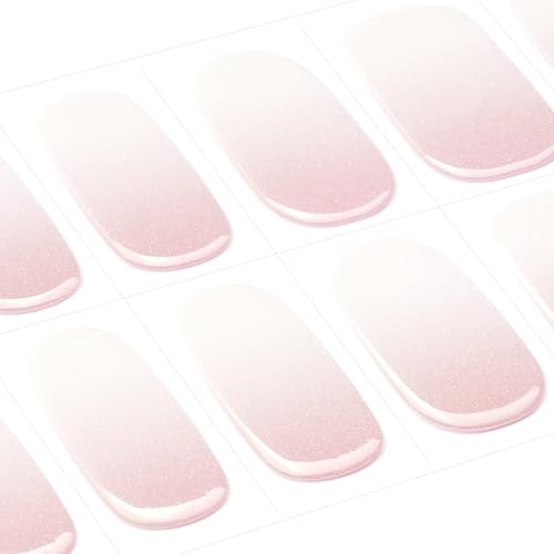 DANNI & TONI Semi Cured Gel Nail Strips Christmas Santa Claus Snowflakes Cat Eye Gel Nail Wraps 28 Stickers | Mistletoe Meow