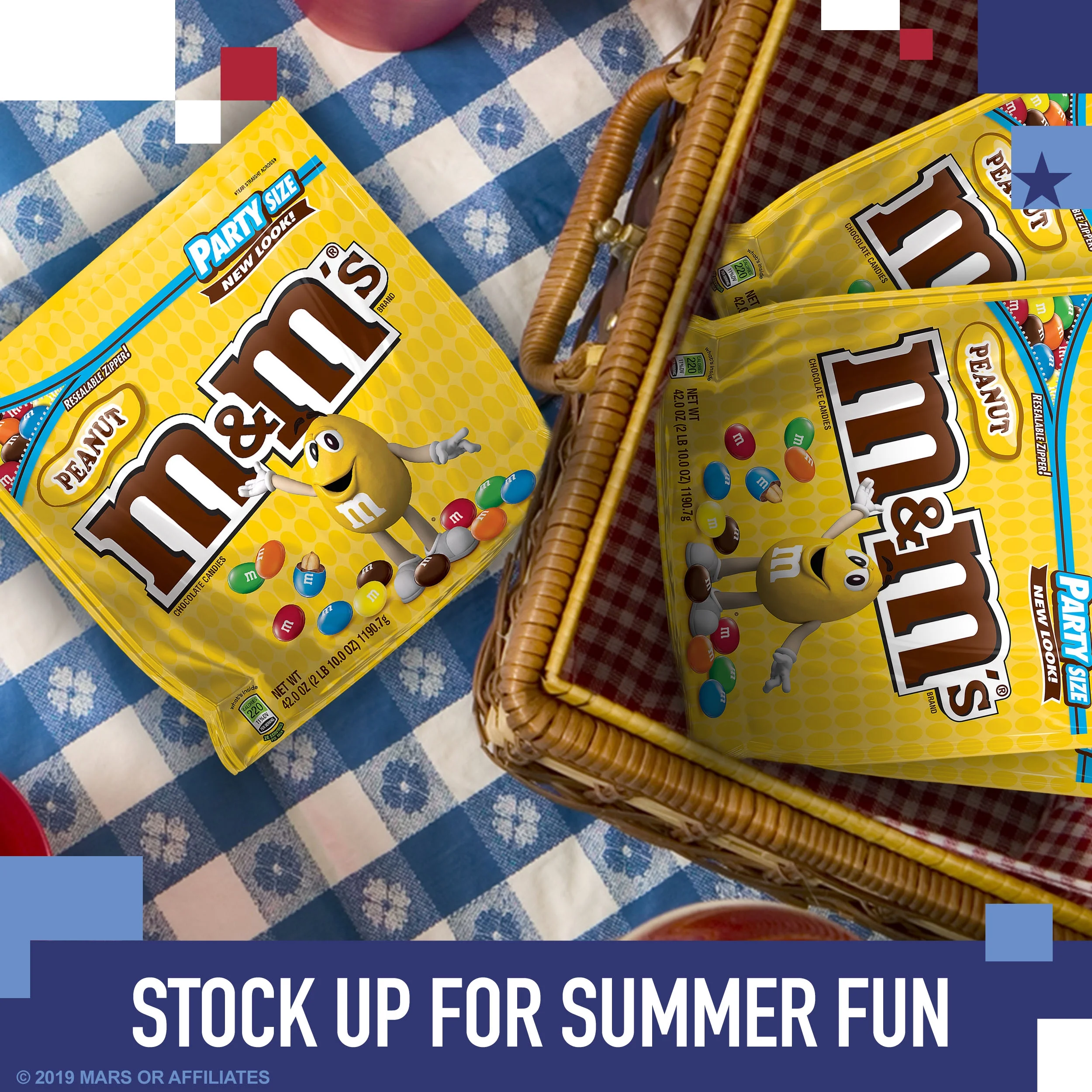 M&M's, Peanut Milk Chocolate Candy, Party Size, 42 Ounce