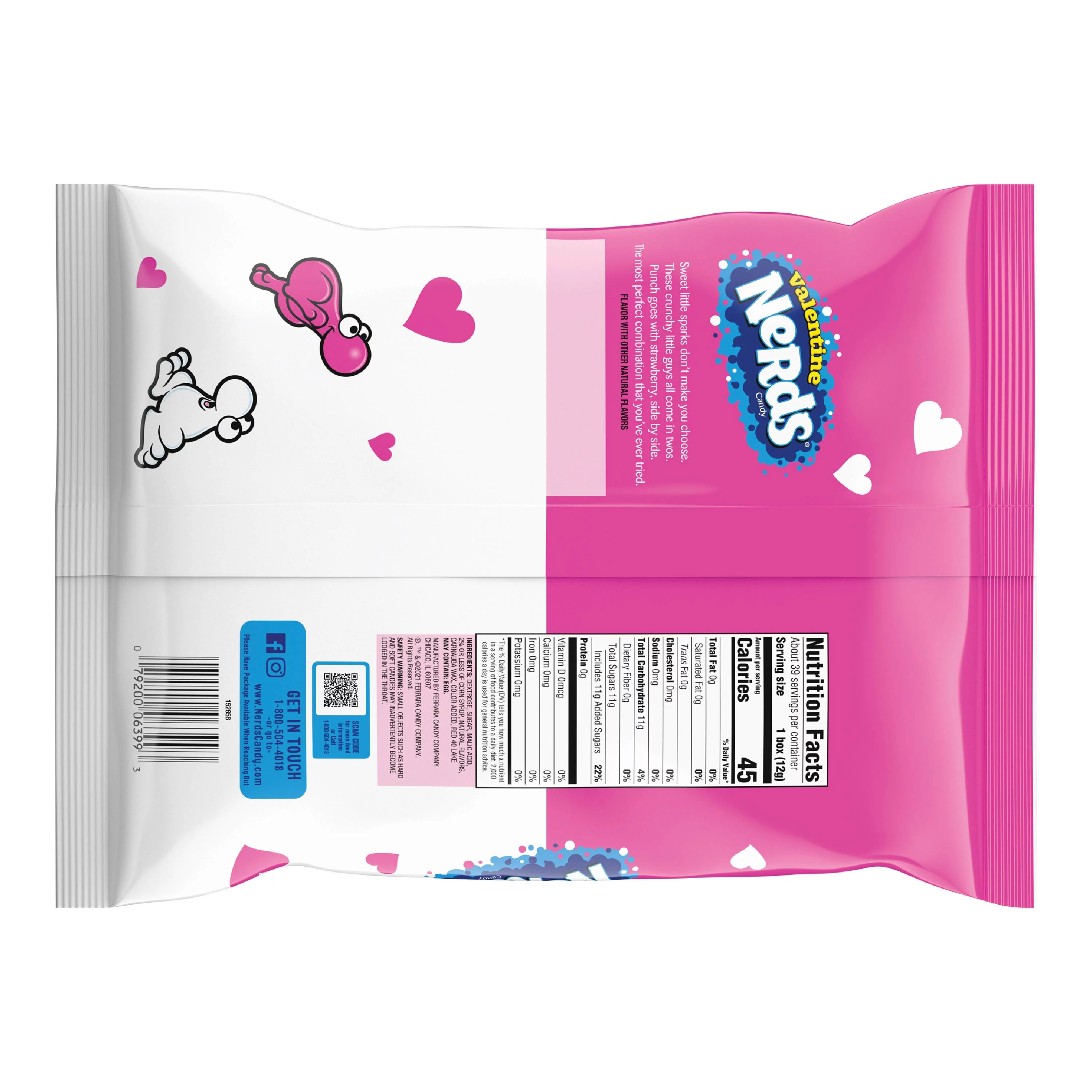 Nerds Valentine's Day Candy, Strawberry and Punch, Friend Exchange, 40