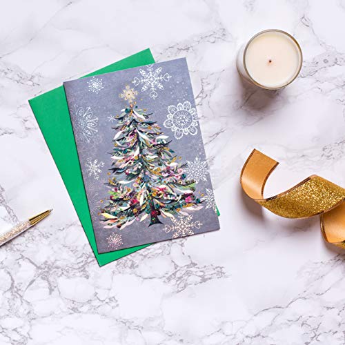 Papyrus Boxed Christmas Cards with Envelopes, Designed by House of Turnowsky, Special Wishes, Christmas Trees (14-Count)