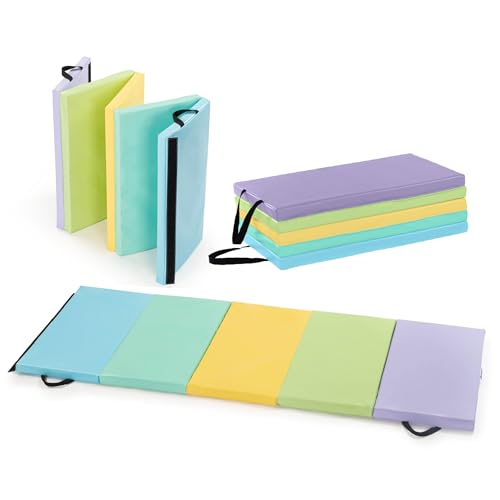 New Bounce Tumbling Mat for Kids - Gymnastics Mat - Folding Exercise Tumble Mat for Home Gyms