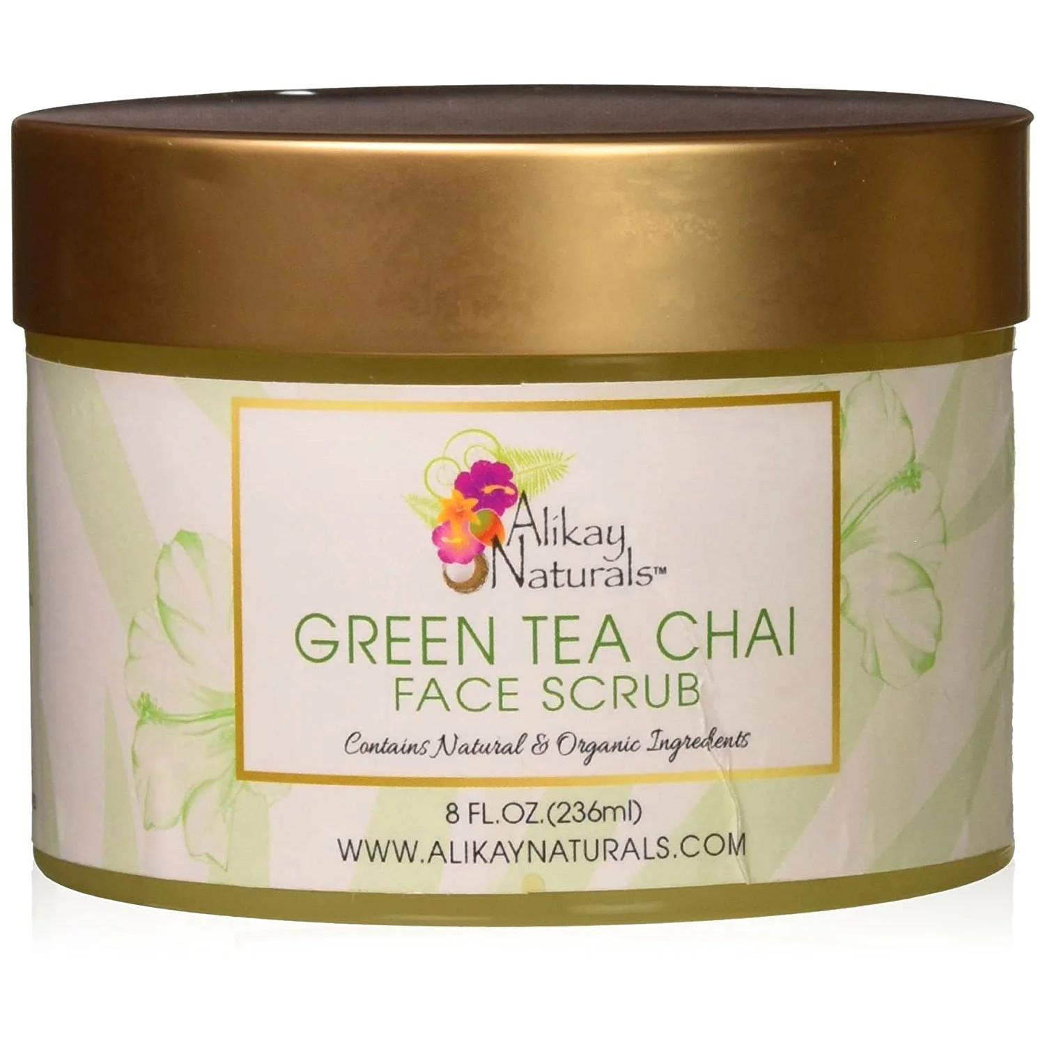 Alikay Naturals Green Tea Chai Face Scrub, 8 Oz.,2 packs