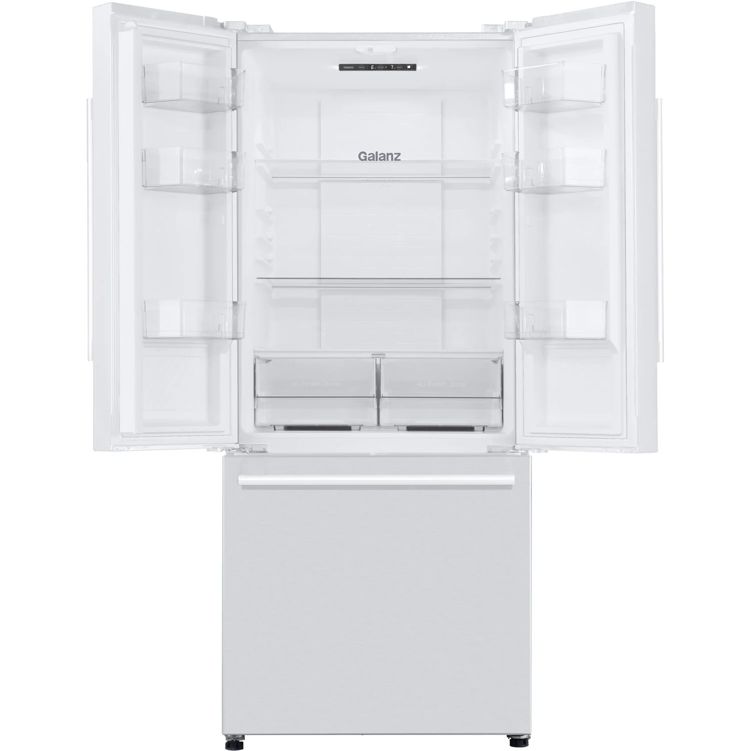 Galanz 16 cu. ft. 3-Door French Door Refrigerator, White, 28.35