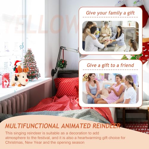 Singing Dancing Walking Reindeer Plush and Santa Claus,Baby's Rudolph The Red Nose Reindeer Plush Toy