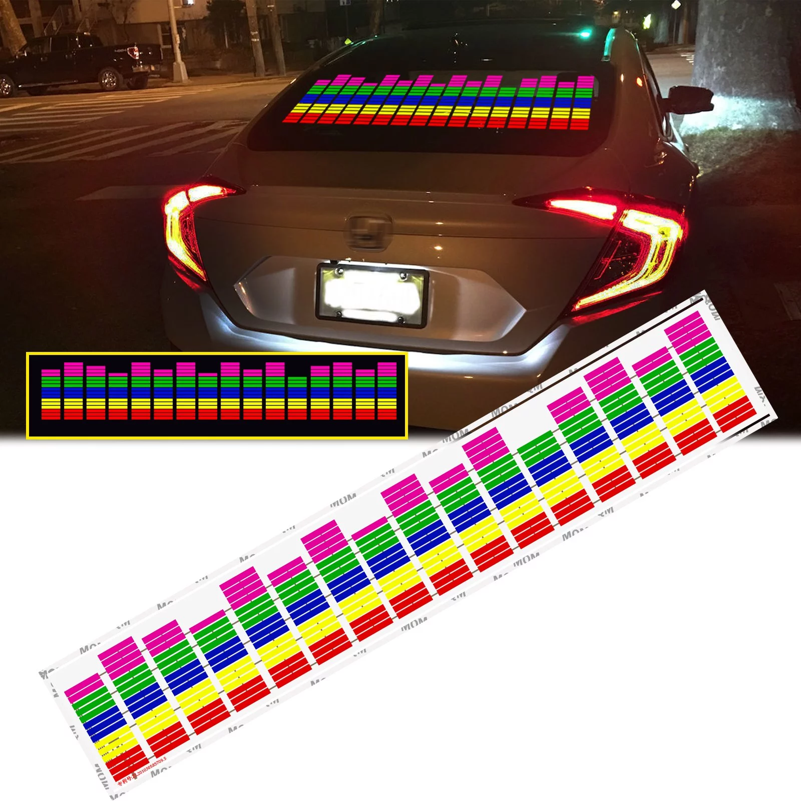 Xotic Tech Multi Color Auto Sound Music Beat Activated Car Stickers Equalizer Glow LED Light Audio Voice Rhythm Lamp 27.63" x 6.53" / 70cm X 16cm