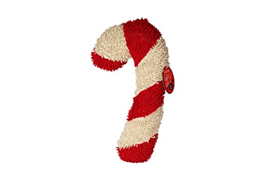 Petlou Holiday Noodle Plush Squeak Dog Toys 16-inch Candy Cane