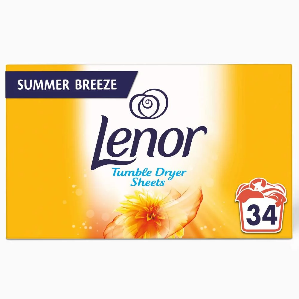 Lenor Tumble Dryer Sheets Summer Breeze 34 Sheets (Pack of 3)