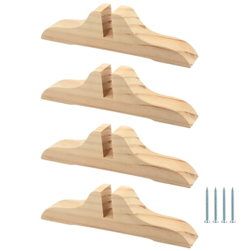 4pcs Folding Room Divider Stand, Folding Privacy Screen Holder Wooden Room Divider Stand with Screws, Room Screen Partition Support Bases for Hotel Home Office