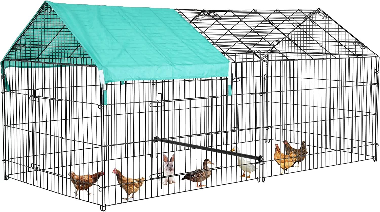 BestPet 8741 Large Metal Chicken Coop,Walk-in Poultry Cage Chicken Run Outdoor Duck Coop Chicken Pen Pet Playpen w/Door & Cover Rabbit Enclosure for Backyard Farm