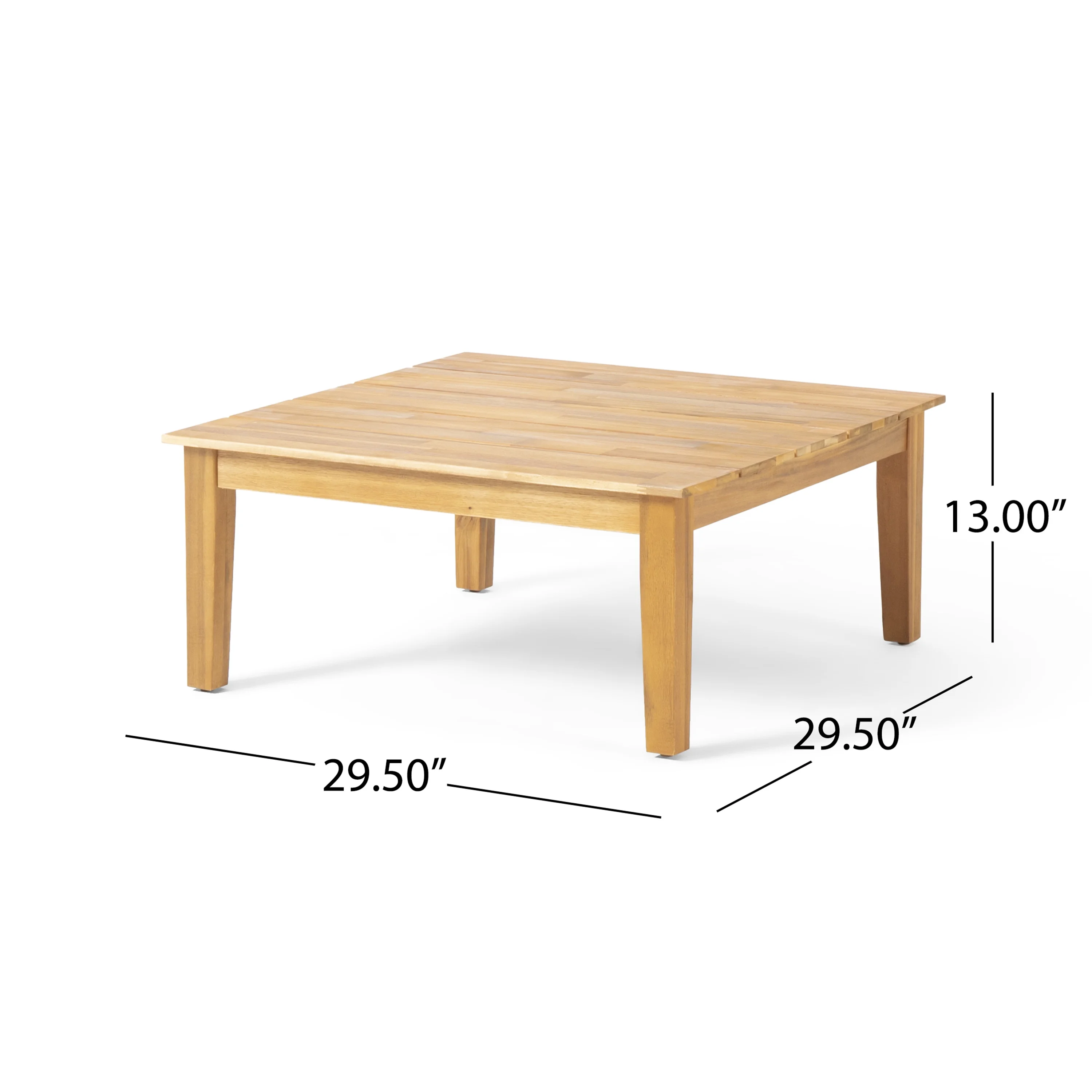 GDF Studio Bernietta Outdoor Acacia Wood Coffee Table, Teak