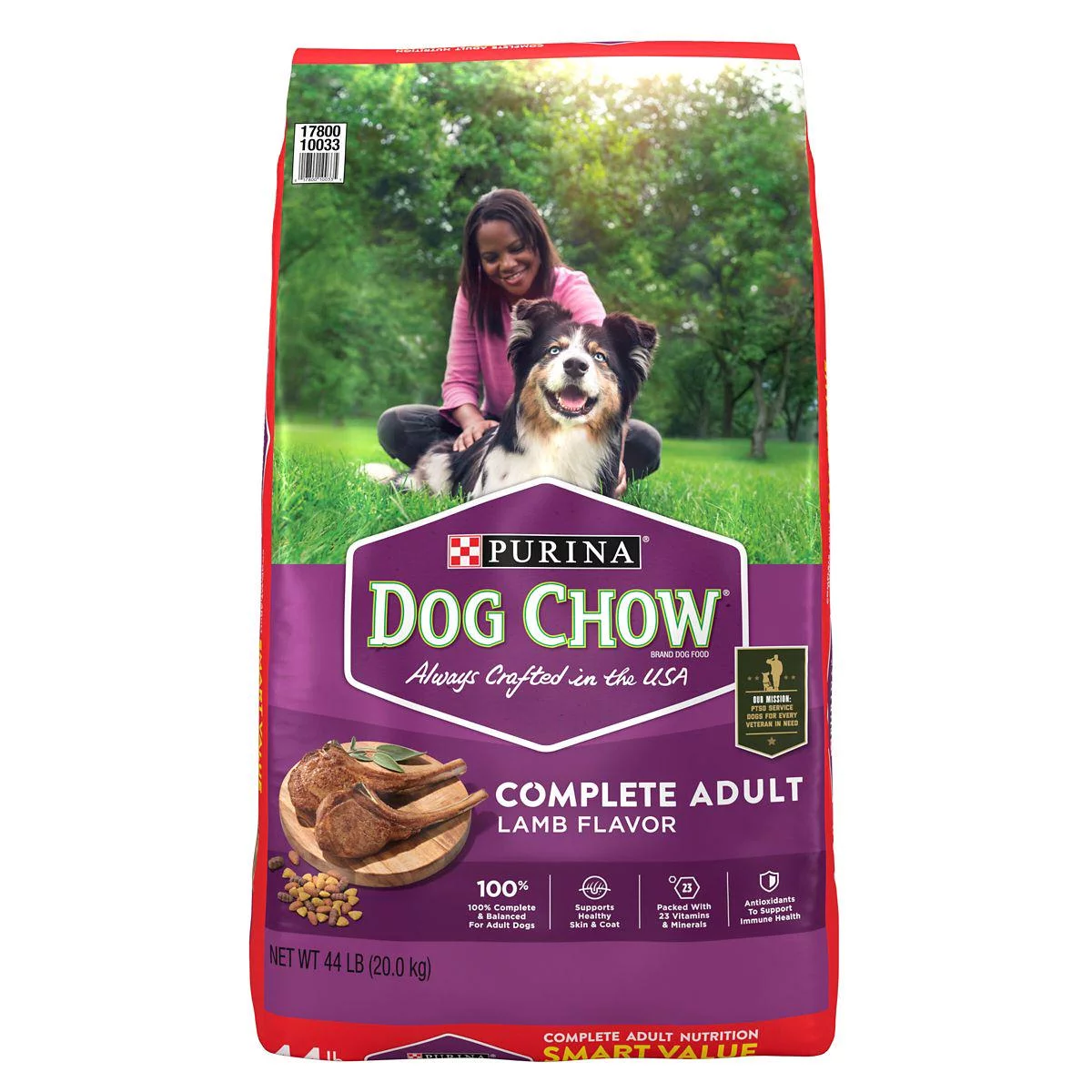 Purina Dog Chow Complete Adult Dry Dog Food Kibble With Lamb Flavor 44 lb.