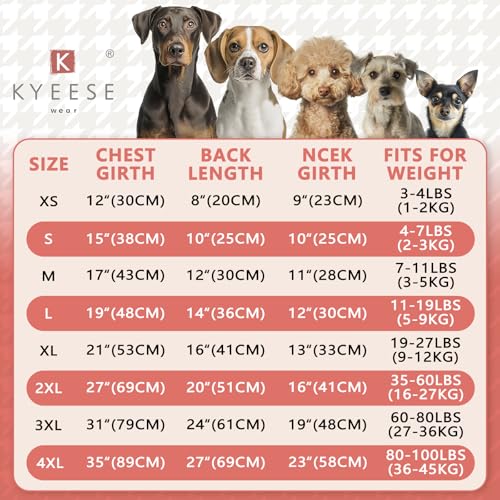 KYEESE Dog Sweaters Colorful Radiant Printing Love Design Dog Sweaters with Leash Hole Pet Sweater Pet Clothes,XS