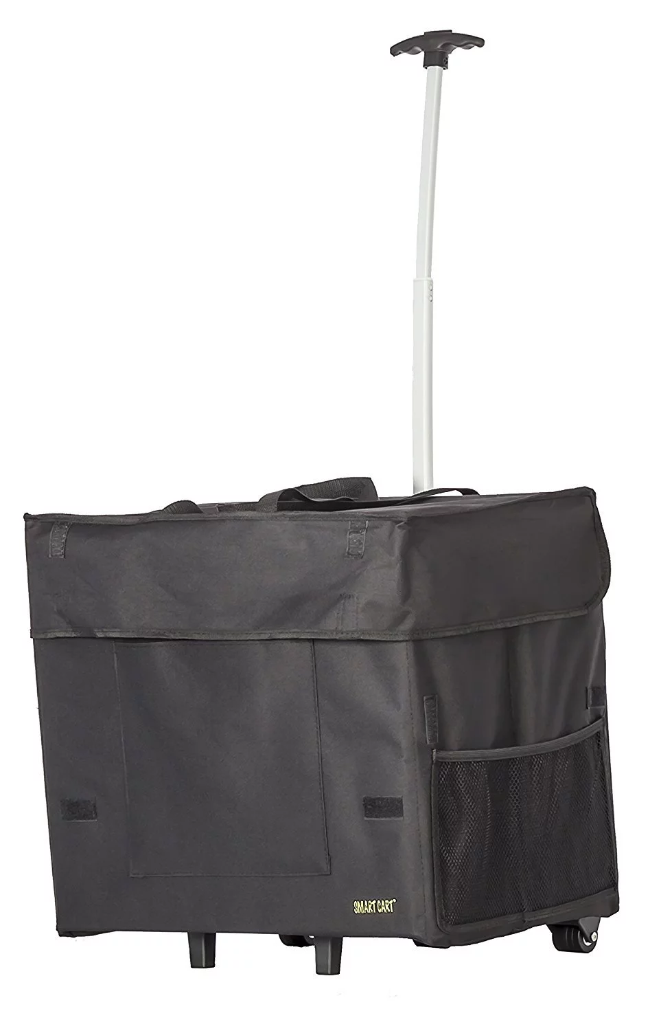 dbest products Wide Load Smart Cart, Black Rolling Multipurpose Collapsible Basket Cart Scrapbooking Laundry