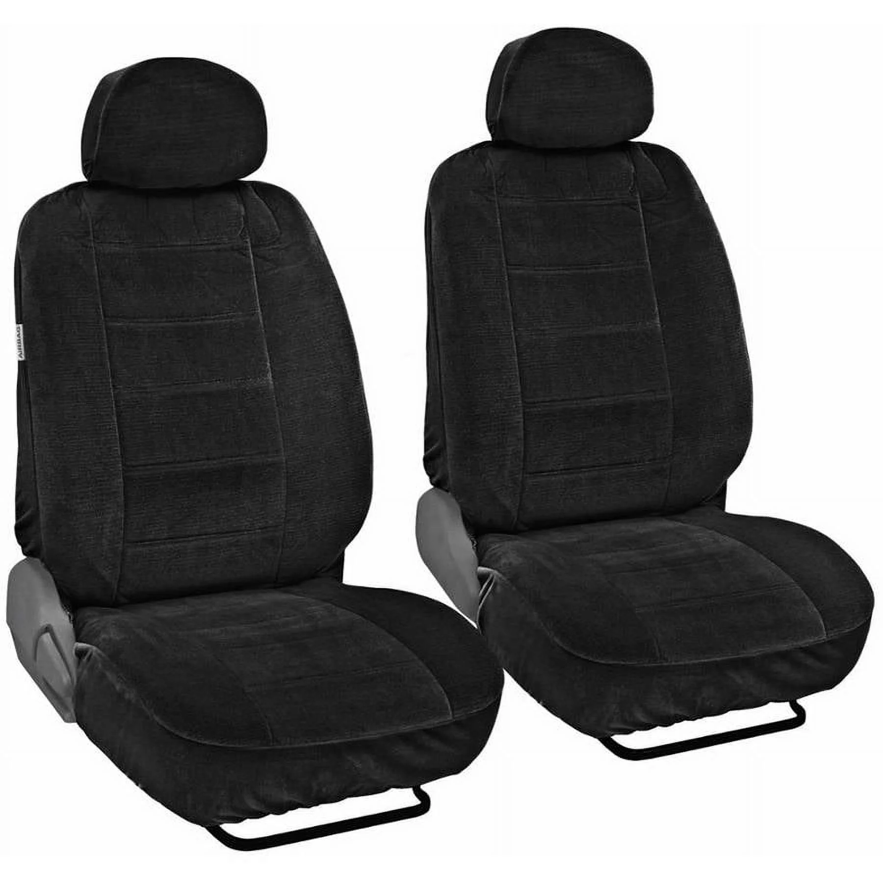 BDK Encore Dotted Cloth Car Seat Covers, Front and Rear Full Set, Low Back, 9 Pieces