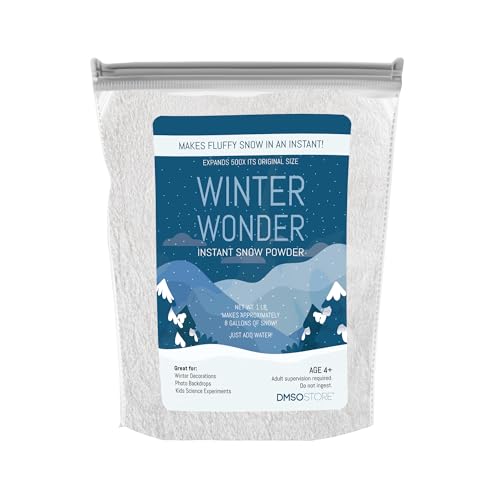 DMSOSTORE Winter Wonder Instant Snow Powder, 1 lb, Makes Approximately 3 Gallons of Fake Snow
