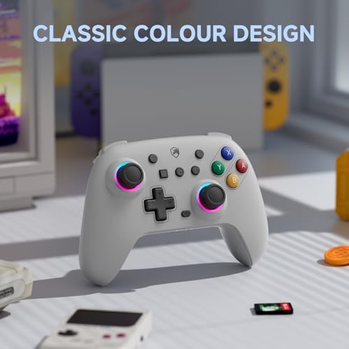 ECHTPower Wireless PC Gaming Controller - Hall Effect Joystick, 2.4G & Wired 1000Hz Polling Rate, 800mAh Battery, Adjustable Turbo/Vibration - for PC/Switch/iOS/Android