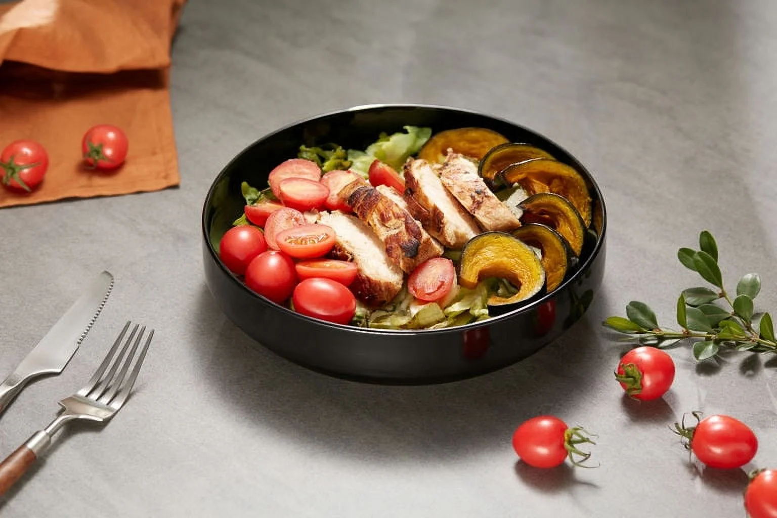 Kook Ceramic Pasta Bowls,Black , 47 oz, Set of 4