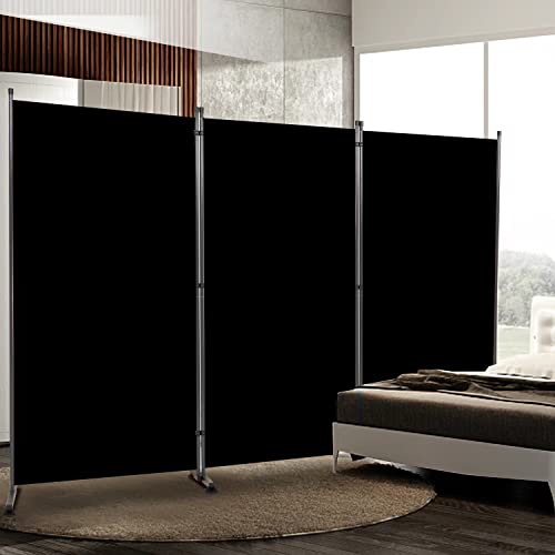 Room Divider Single Panel Privacy Screen, 71''x72''H Large Divider for Room Separation, Thickened Fabric 6FT Room Divider Wall Screen for Bedroom Office School, Portable Partition Room Dividers, Black