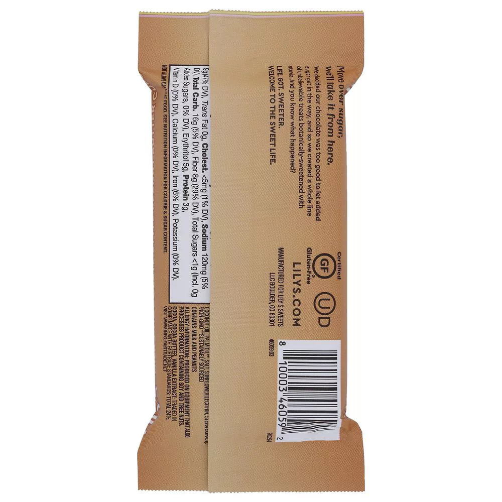 Lilys Sweets 40 Percent Cocoa Milk Chocolate Peanut Butter Cups, 1.25 Ounce -- 12 per case.