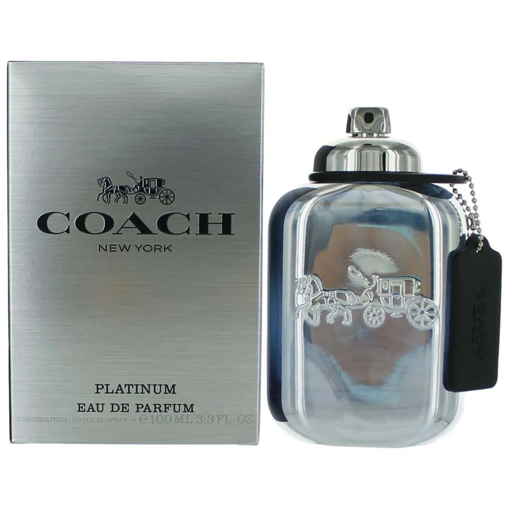 Coach Platinum Eau De Parfum, Cologne for Men, 3.3 oz