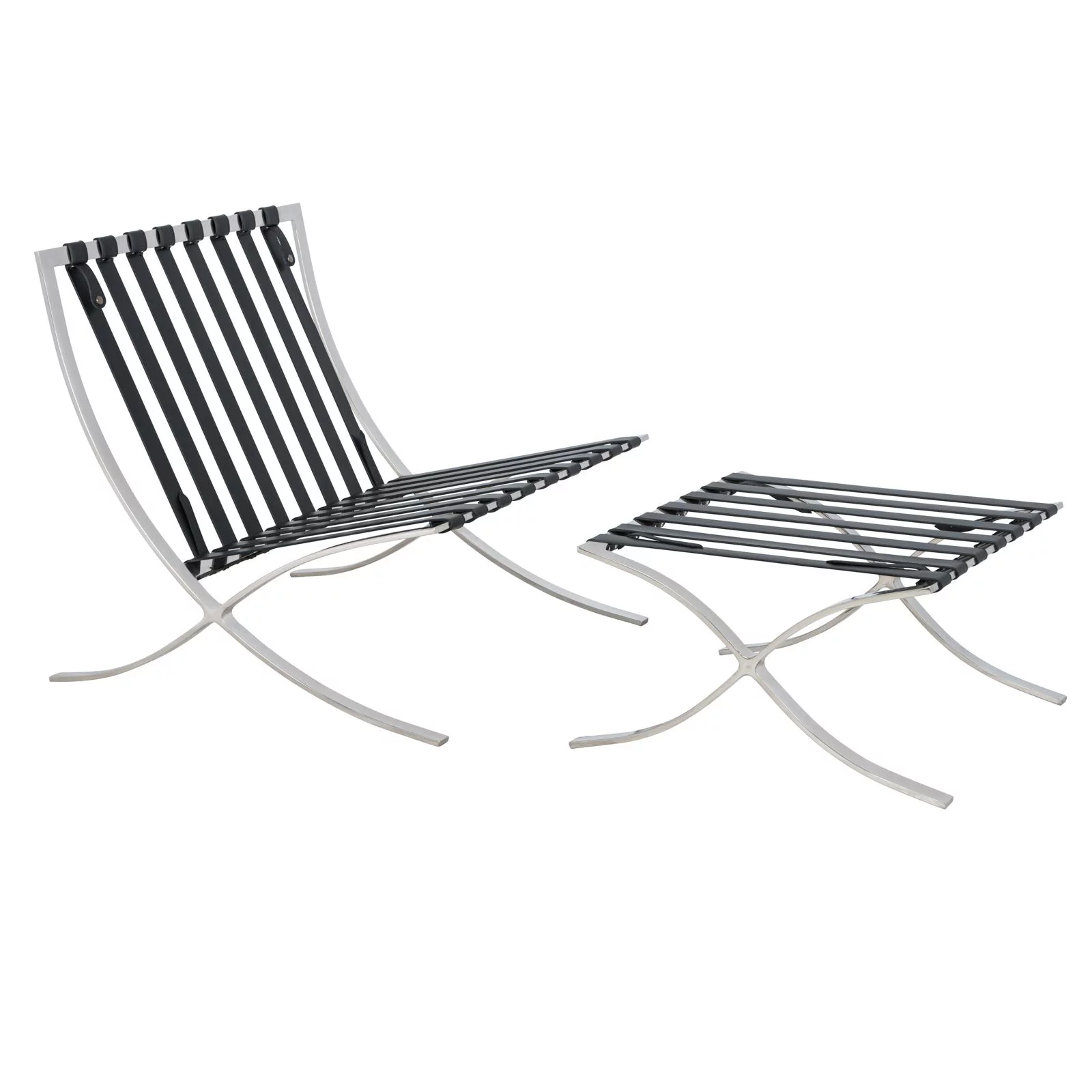 LeisureMod Bellefonte Style Modern Pavilion Chair & Ottoman
