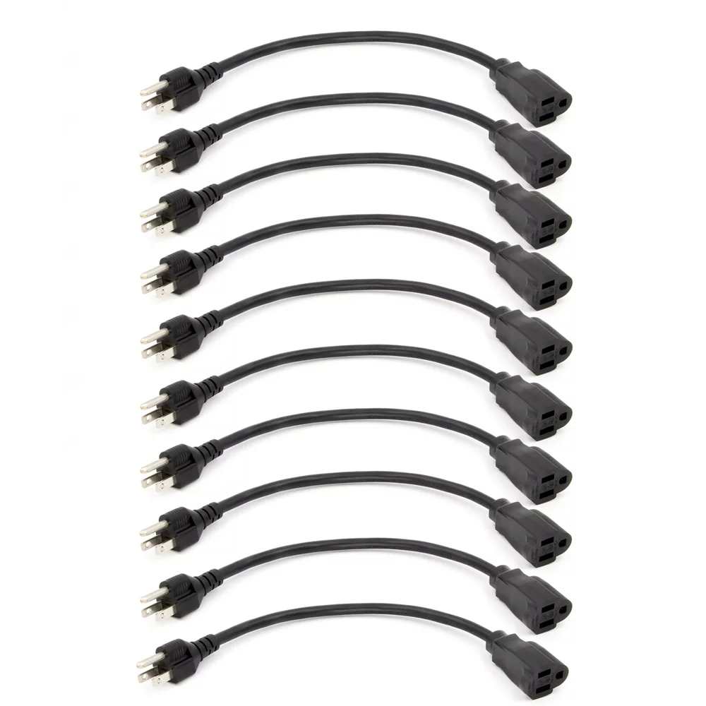 Best Honor 1-Foot 10 Packs Power Extension Cord/Power Strip Liberator,16 AWG, UL Listed, Lifetime No Hassle Warranty