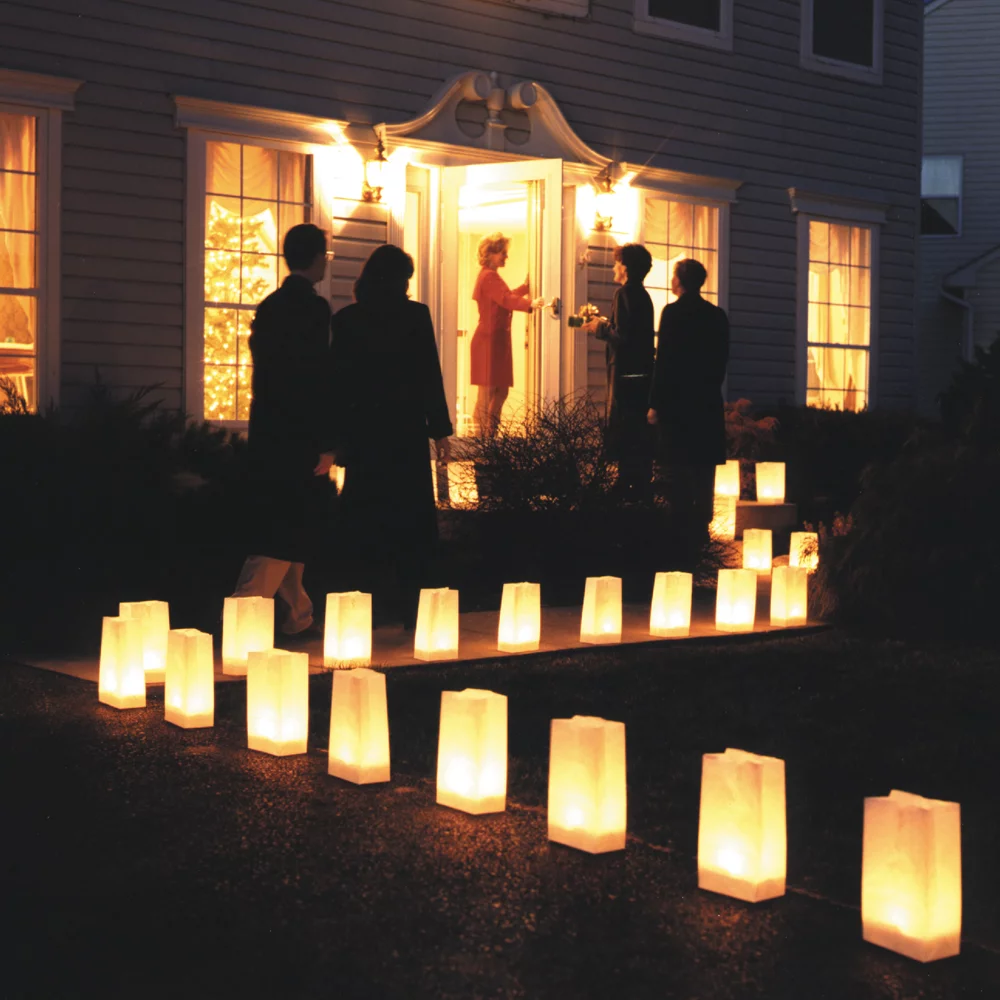LumaBase Candle Luminaria Kit, White - Set of 12