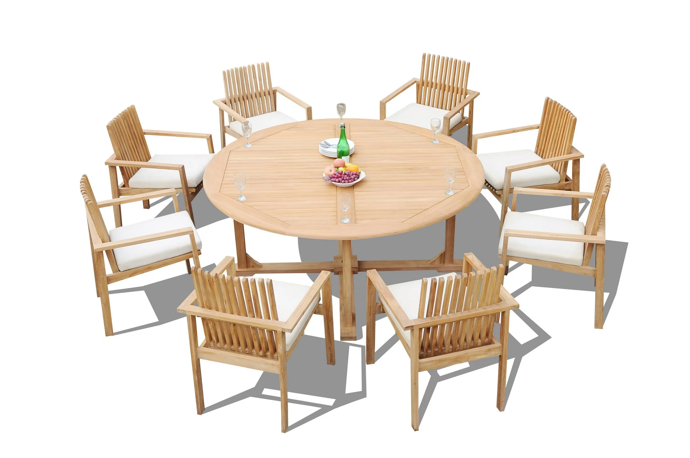 Grade-A Teak Dining Set: 8 Seater 9 Pc: 72