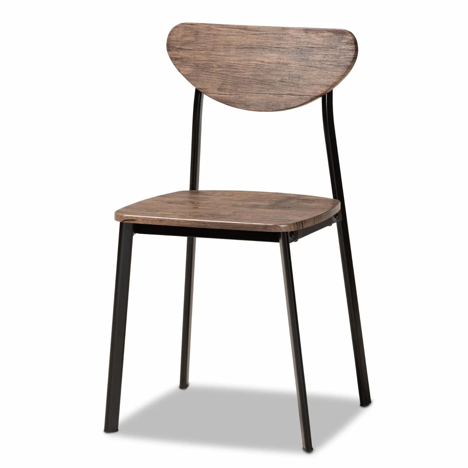 Baxton Studio Ornette Brown Finished Wood and Black Dining Chair (Set of 4)