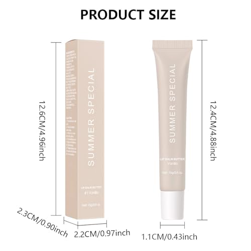 4 PCS Summer Special Lip Butter Balm – Ultra-Hydrating Lip Care with Shea Butter & Olive Oil, Soothes Dry Lips with Natural Tint & Gloss Effect, Lip Plumper Moisture & Light Lip Stain Finish