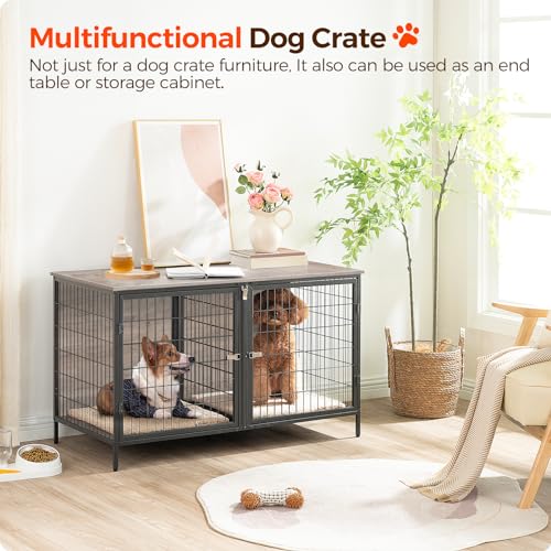 Dog Crate Furniture for 2 Dogs, 43.3